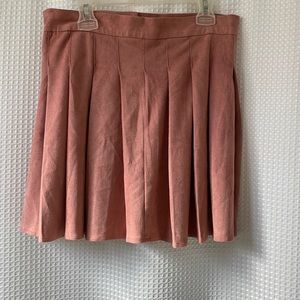 Cute Pink Suede Mini skirt w/ruffles